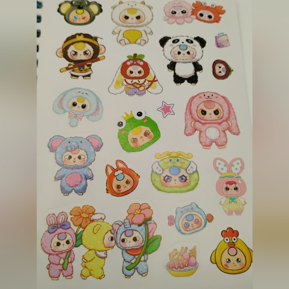 Baby Three Blue Sticker&Paper Spiral Notebook - Picture 4 of 4